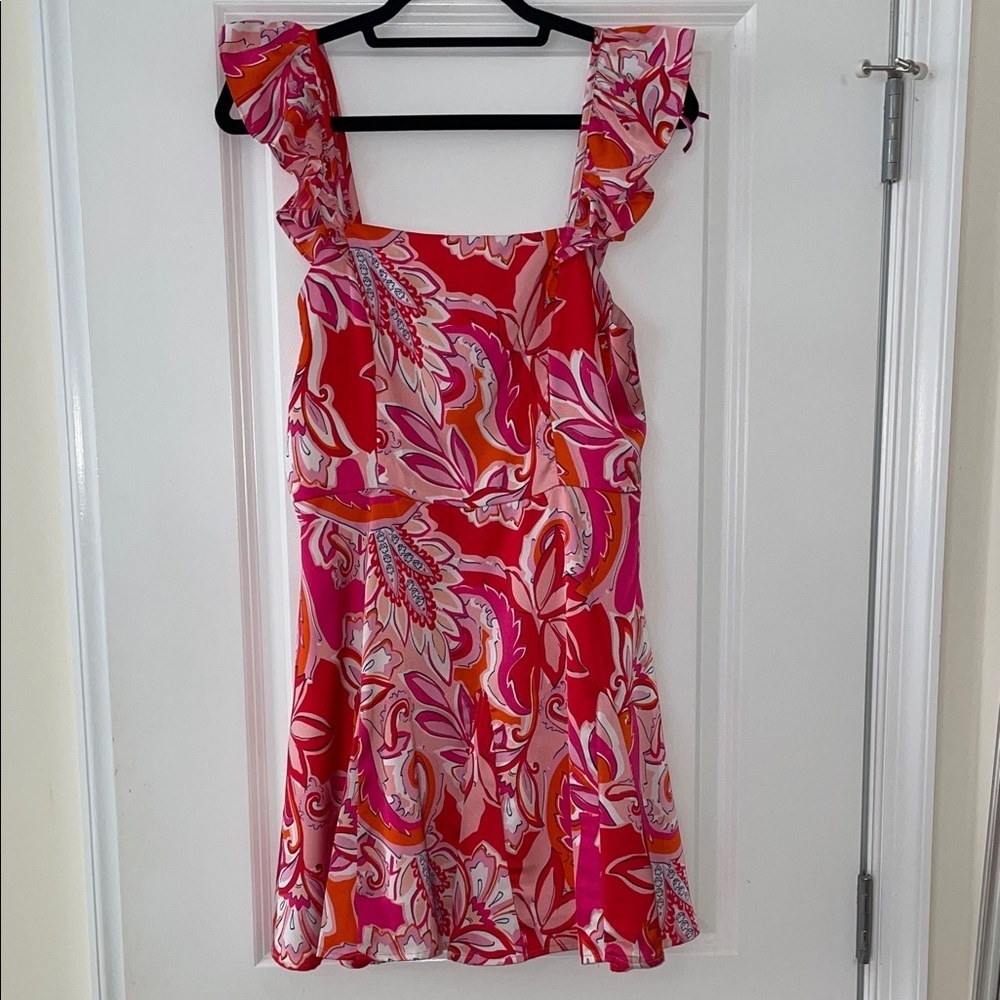 TCEC Red and Pink Flirty, Flippy Dress